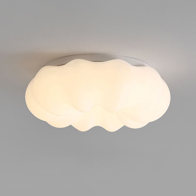Metal Close to Ceiling Lamp Modern Style LED Cloud White Ceiling Lighting