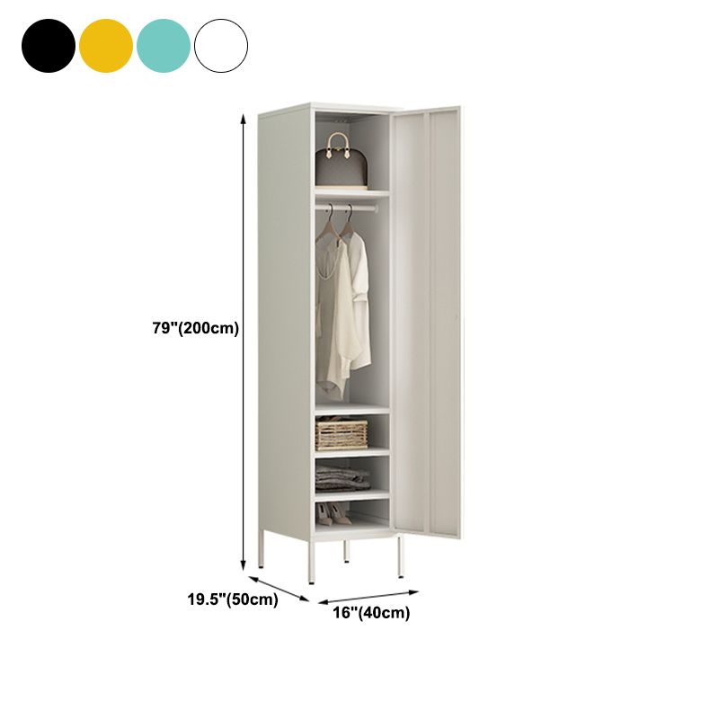 Modern Metal Storage Cabinet for Bedroom Matte Finish Cabinet with Hinged Door