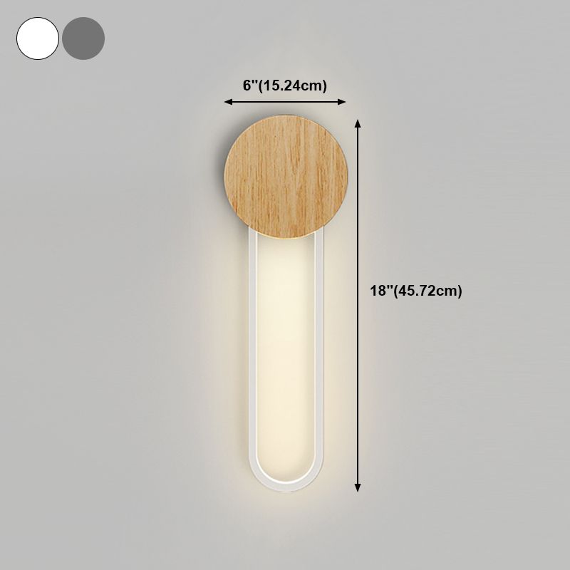 1 leichte ovale Wandbeleuchtungsbehörden moderne Holzwandmontage -Lichter im modernen Stil