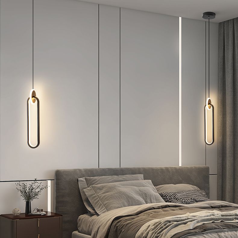 Géométrie de style contemporain Géométrie Pendante Lights Metal Lampes suspendues en noir