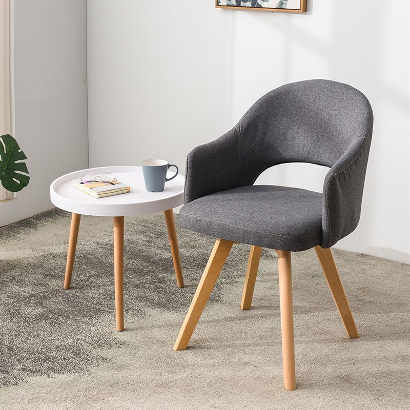 Silla de comedor abierta tapizada contemporánea del final mate de la silla del brazo de la sala de estudio