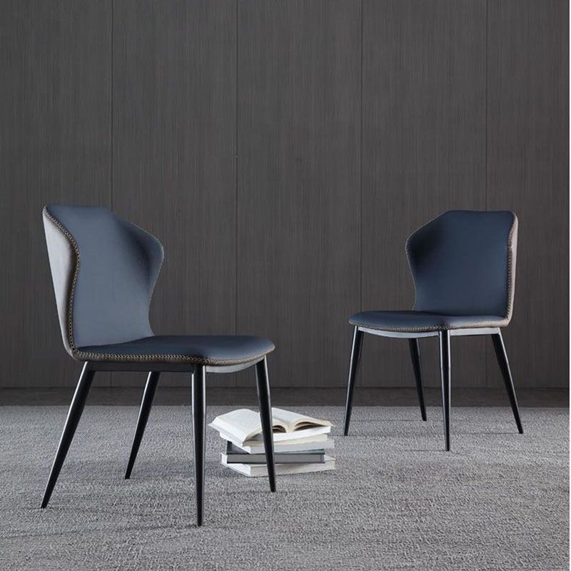 Sillas de comedor de cuero sin brazos del sillón orejero del estilo contemporáneo para el hogar