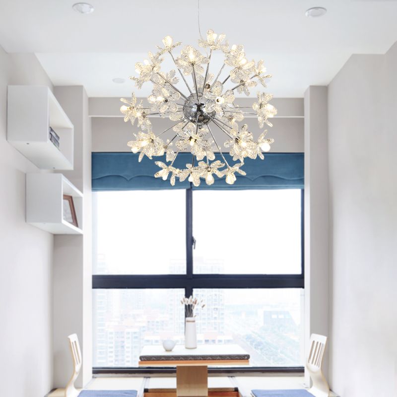 Starburst Deckenleuchte zeitgenössischer Kristall 18/24/32 Köpfe Chrom/Gold Kronleuchter Anhänger Licht, 18 "/19.5"/23 "breit