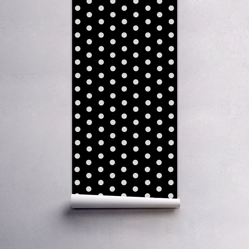PVC Peel off Wallpapers Kids Style Polka Dots Wall Art for Bedroom, Easy to Remove