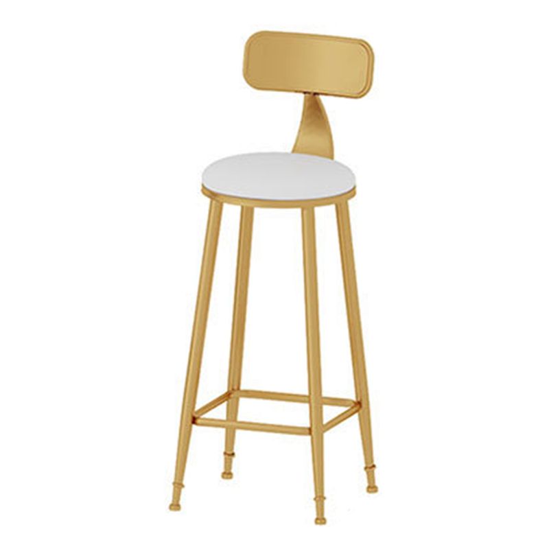 Contemporary Backrest Bar Stools Metal Barstool with Footrest