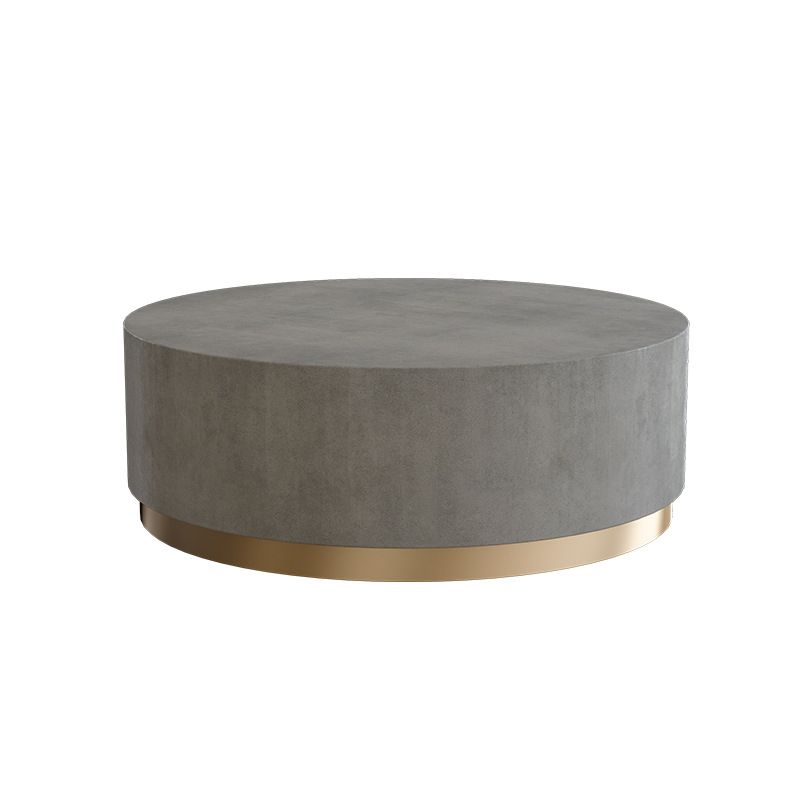 Mid-Century Modern Coffee Table Round Drum Coffee Table in Grey
