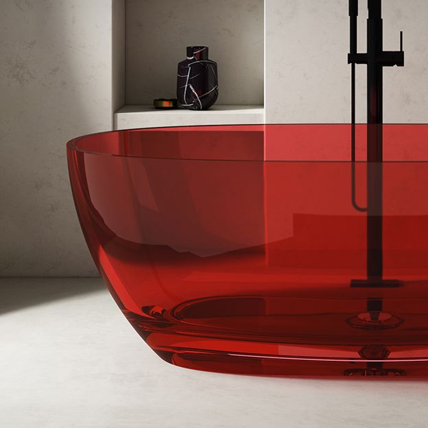 Antique Finish Soaking Bath Tub Stand Alone Modern Oval Bathtub
