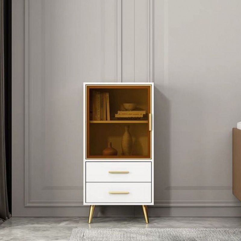 Rectangle Wood Accent Cabinet with 1 Door and 2 Drawer Contemporary Side Cabinet