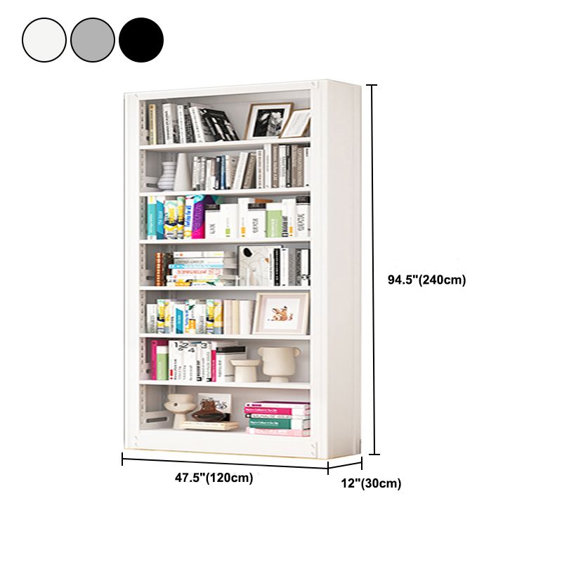 Metal Bookshelf Modern Bookcase with Rectangular Shelves,11.8" Wide