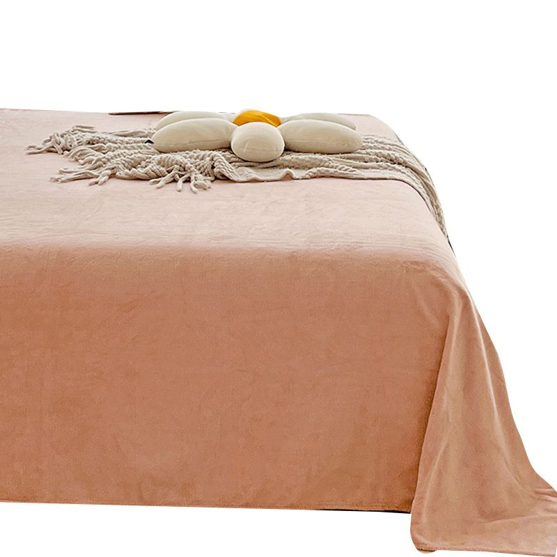 Sheet Sets Flannel Solid Color Wrinkle Resistant Super Soft Breathable Bed Sheet Set