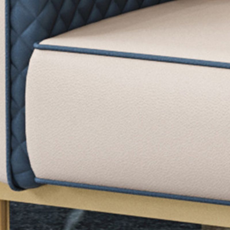 Modern 22.83" Wide Sofa Faux Leather Tuxedo Arm Sofa for Living Room