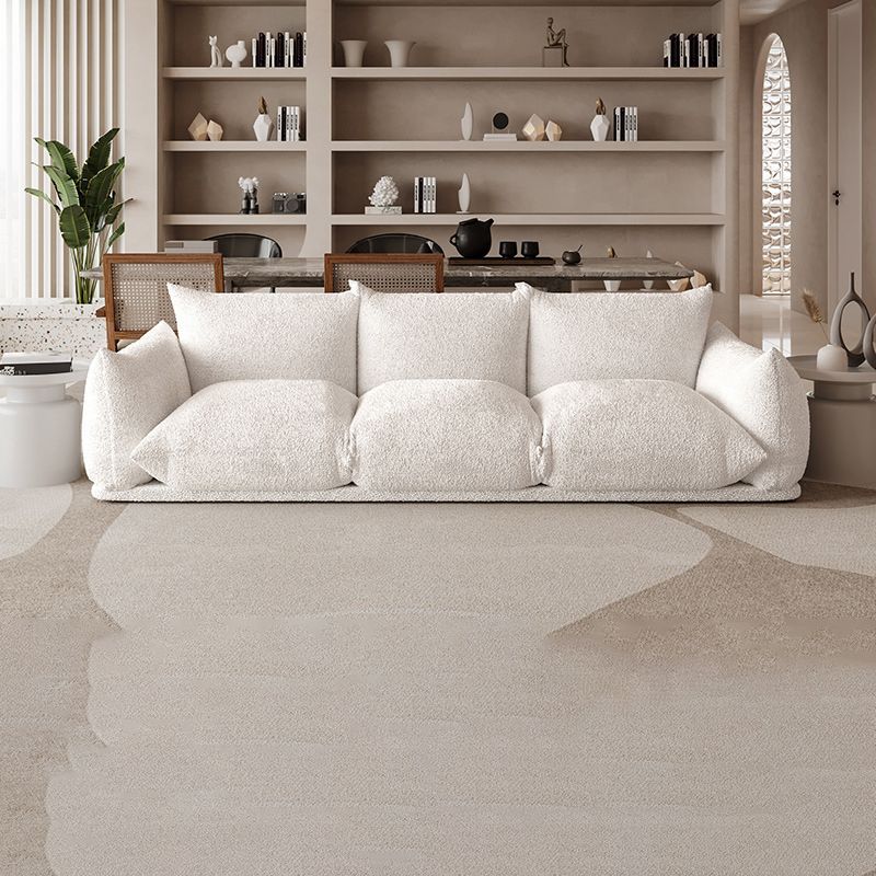 White Pillow Top Arm Sofa Stain Resistant Sewn Pillow Back Sofa