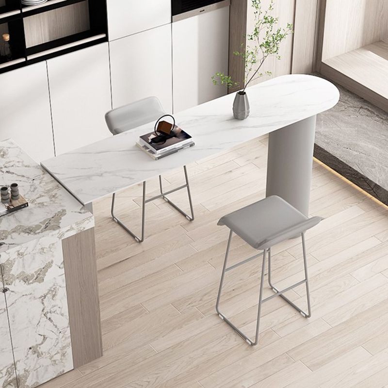 Contemporary Metal Legs PU Leather Indoor Barstool with Cushion