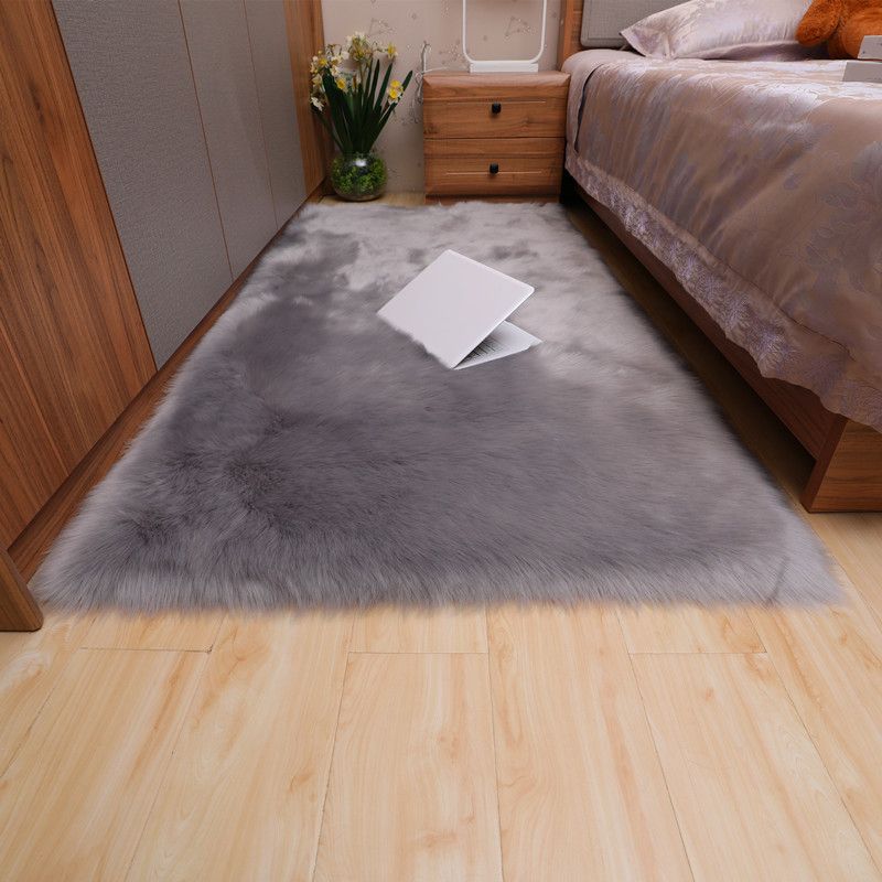 Multicolor Bedroom Rug Casual Plain Carpet Fluffy Non-Slip Backing Washable Pet Friendly Indoor Rug