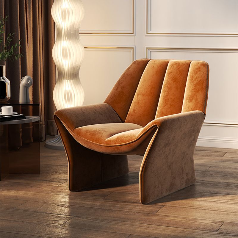 Upholstered Lounge Chair Armless Solid Color Chair with Cushion