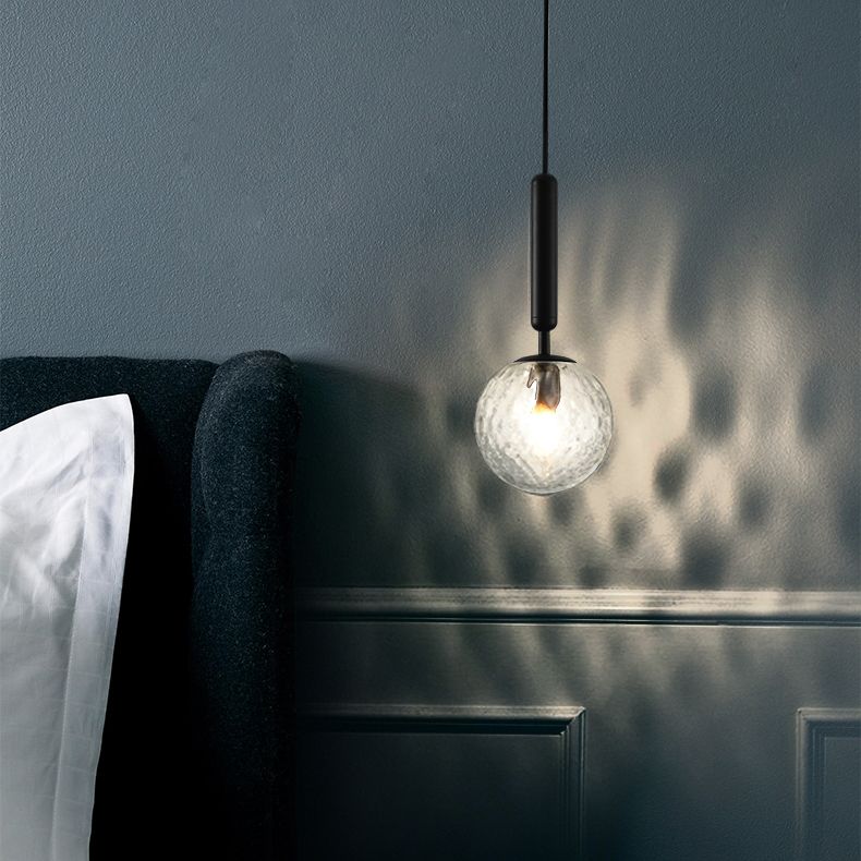 Mitte des Jahrhunderts Design Globe Hanging Lamp Glass Schatten 1 Licht Anhänger Licht für Schlafzimmer