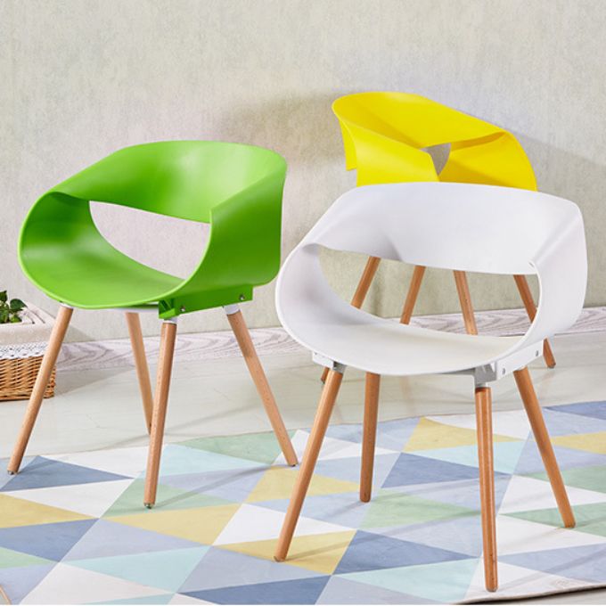 Contemporary Arm Dining Chair Indoor Solid Wood Dining Chair