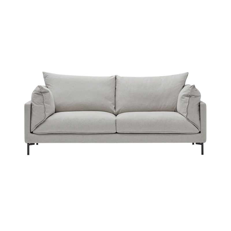Modern Living Room Fabric Sofa Recessed Arm Loveseat with Black Legs