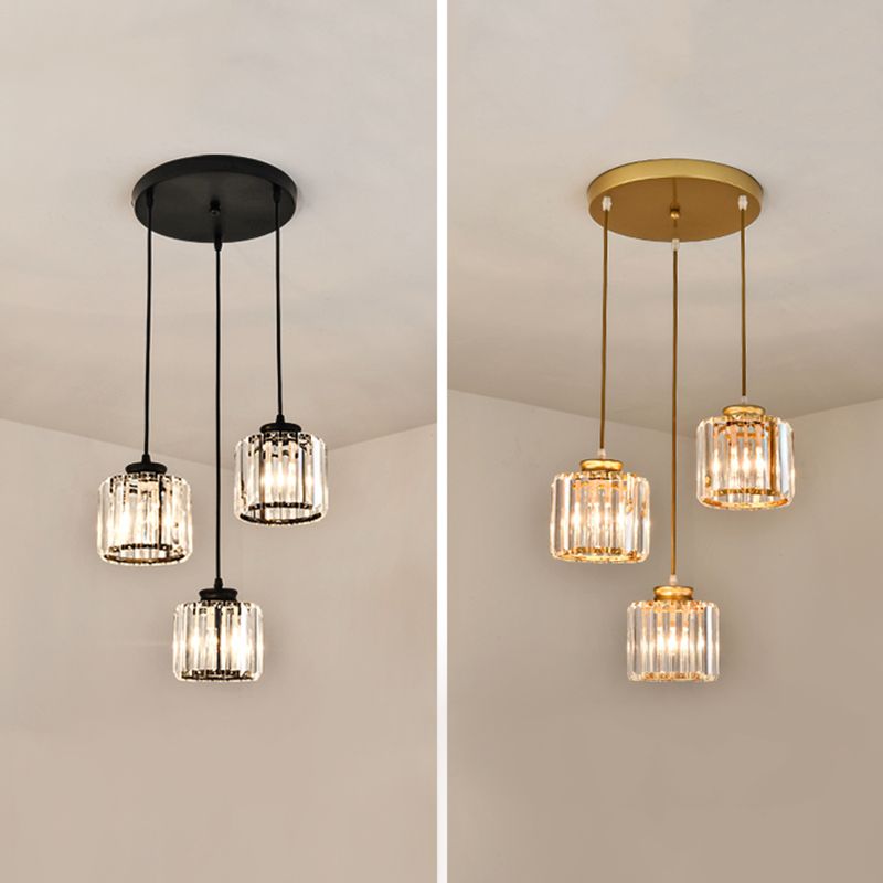 3-licht helder glazen hanglamp eigentijdse stijl in mini hanger voor eetkamer