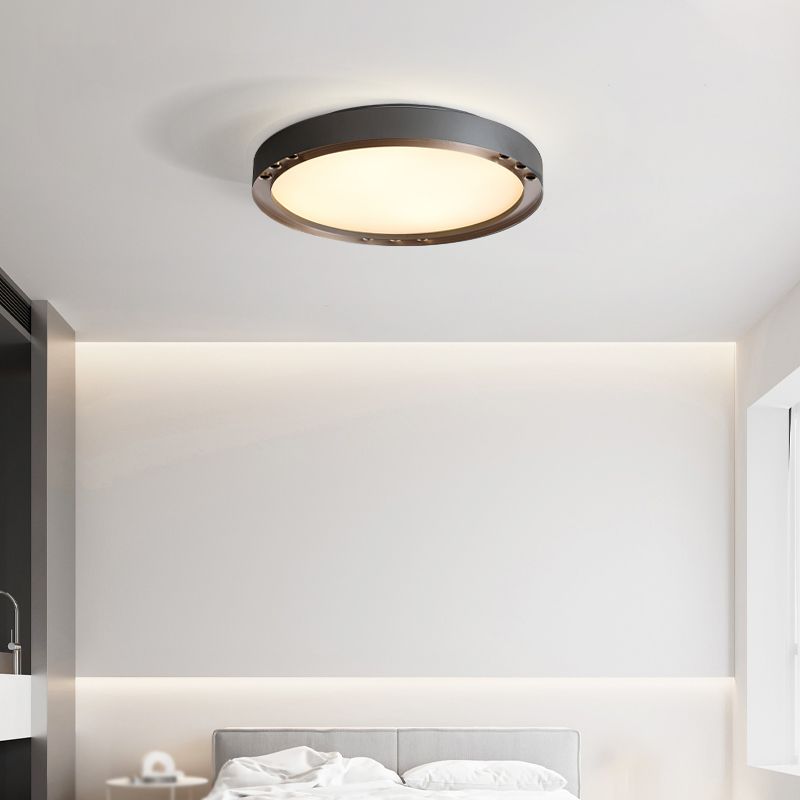 Modernism Flush Mount Metal LED Ceiling Light Fixture in Black for Living Room