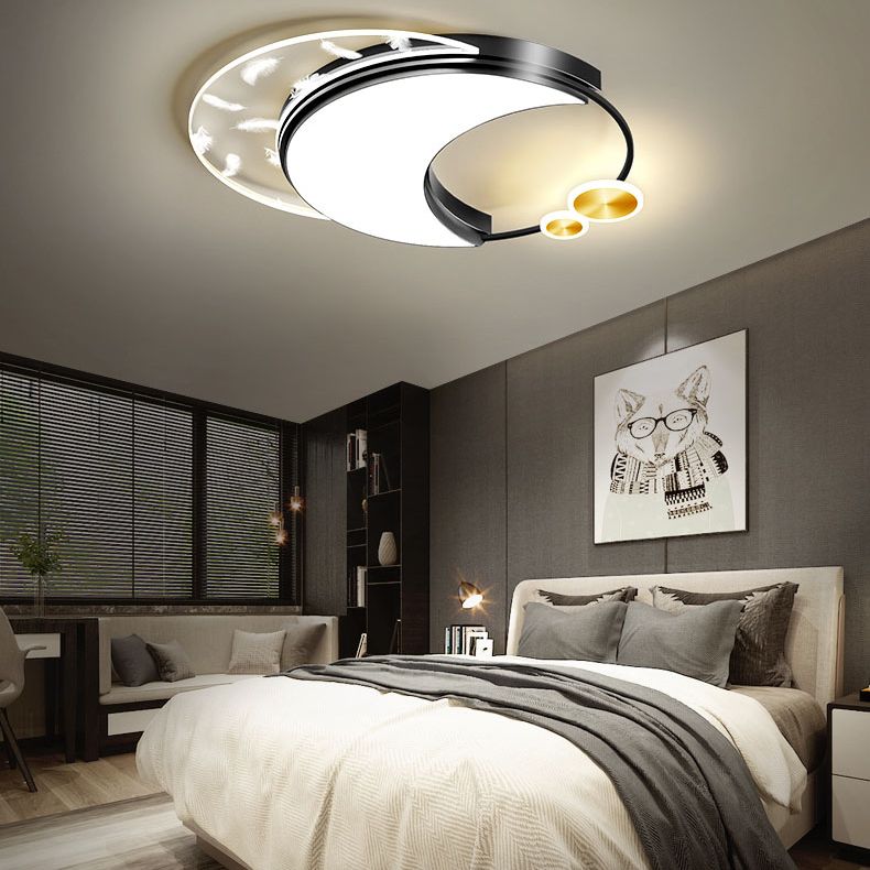 Luce a soffitto a led con piuma oblunga in stile moderno a filo acrilico con ombra acrilica