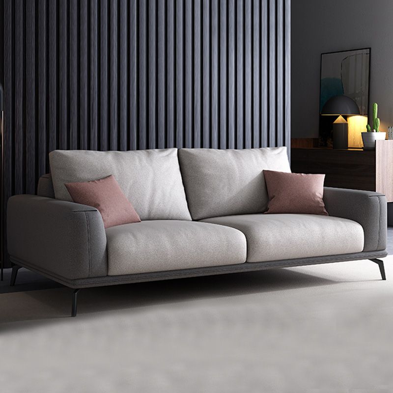 Faux Leather Pillow Back Sectionals/Sofa with Square Arm for Living Room