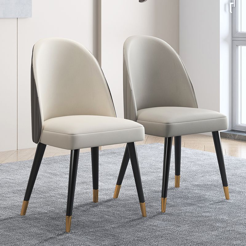 Silla de comedor estilo moderno, sillas sin brazos con patas de metal para cocina
