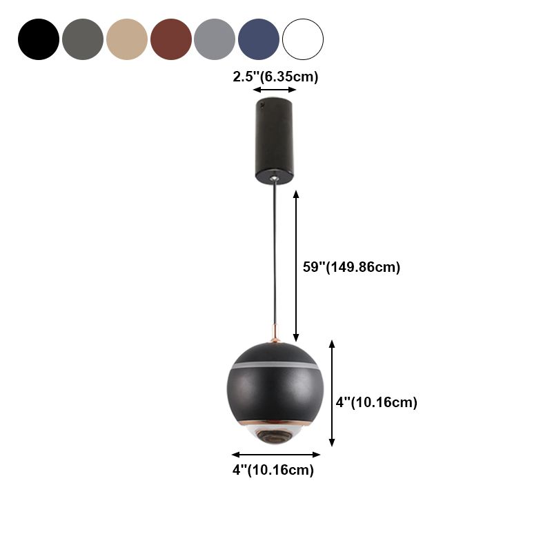 Contemporary Style Spherical Shape Pendant Light Metal 1 Light Hanging Lamp