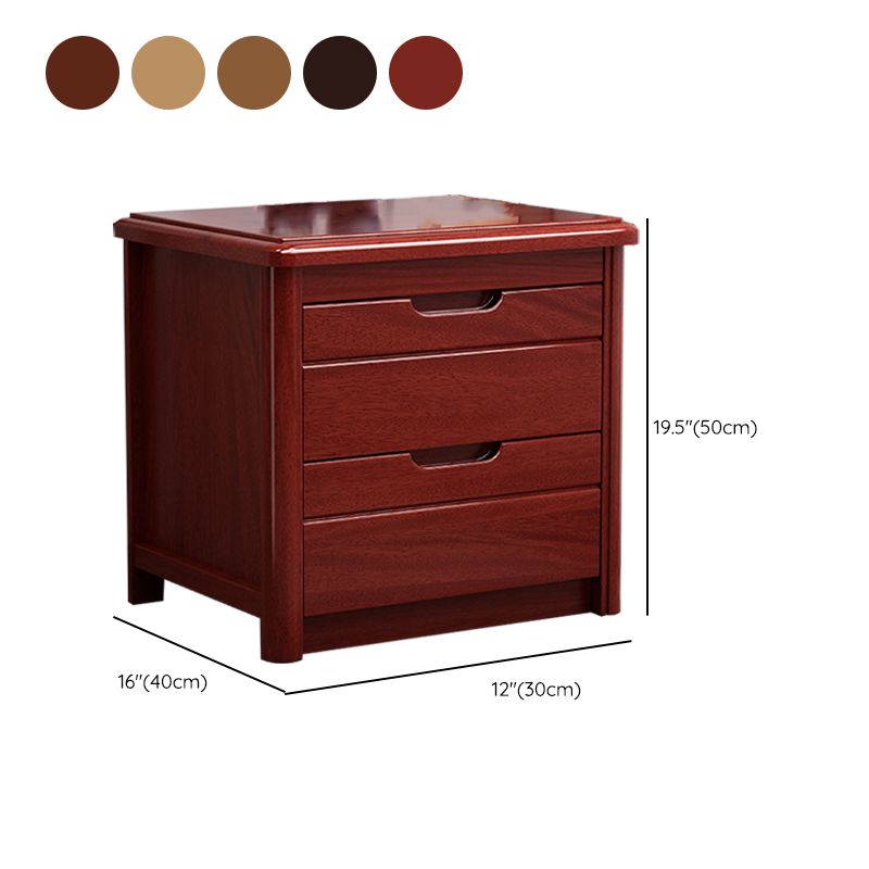 Contemporary Accent Table Nightstand Wood Storage Night Table with 2 Drawers