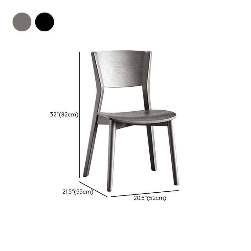 Armless Kitchen Dining Chairs Solid Wood Open Back Dining Chairs