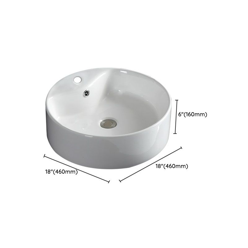 Rectangular and Round Vessel Sink in white with No Craftsmanship Basin Sink