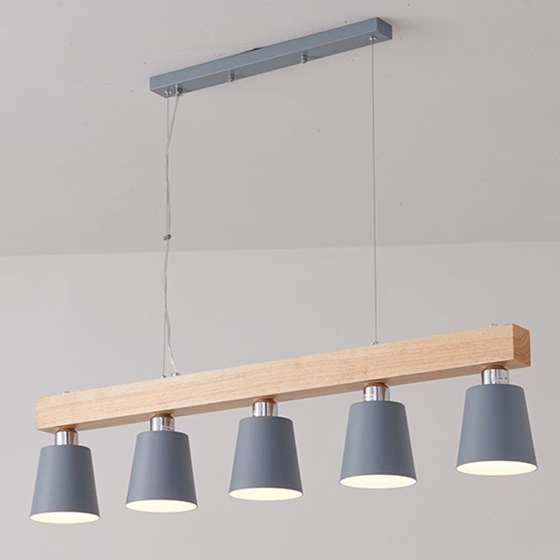 Apparecchi di illuminazione per isola moderna del soffitto lineare in legno per sala da pranzo