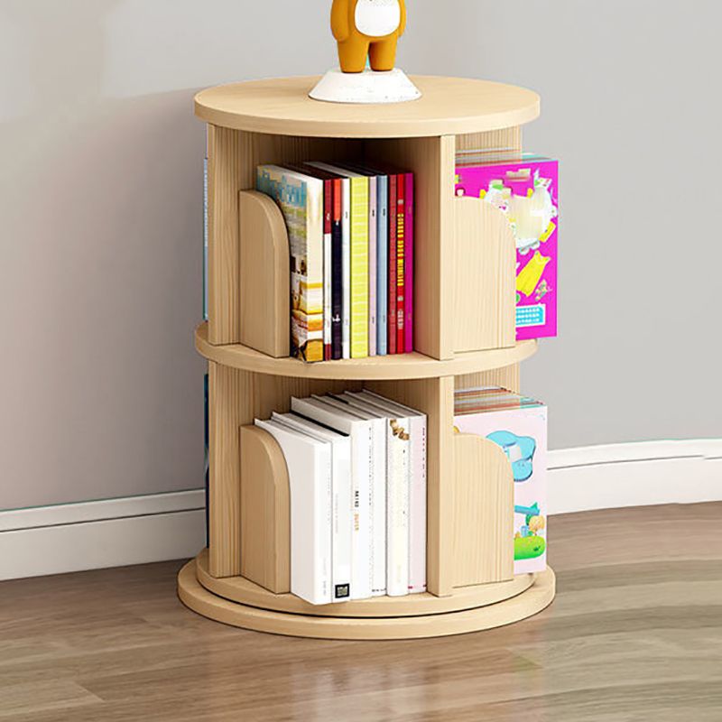 Wooden Rotatable Geometric Bookshelf Modern Home Closed Back Bookcase