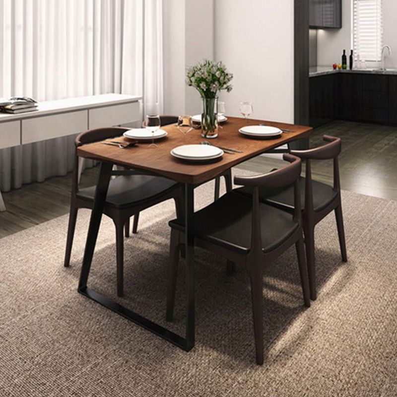 Double Pedestal Kitchen Table Industrial Solid Wood Dining Room Desk