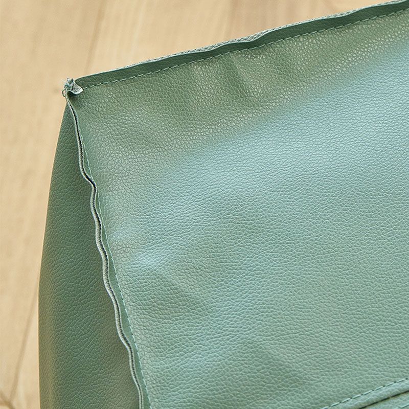 Modern Orange Pure Color Pouf PU Leather Water Resistant Pouf