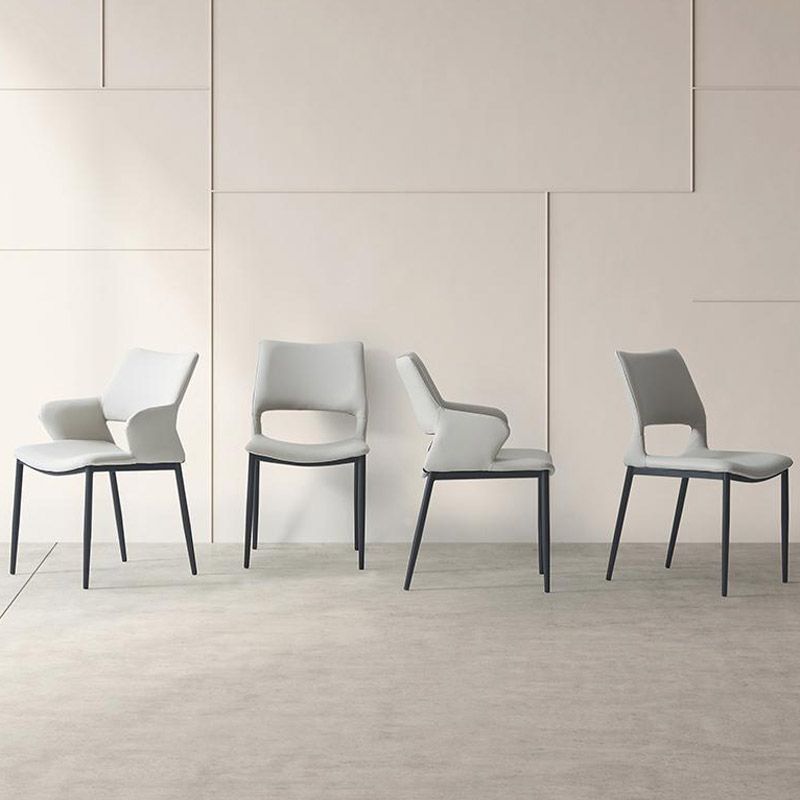 Kitchen Open Back Dining Chair Industrial Upholstered Armless Chair