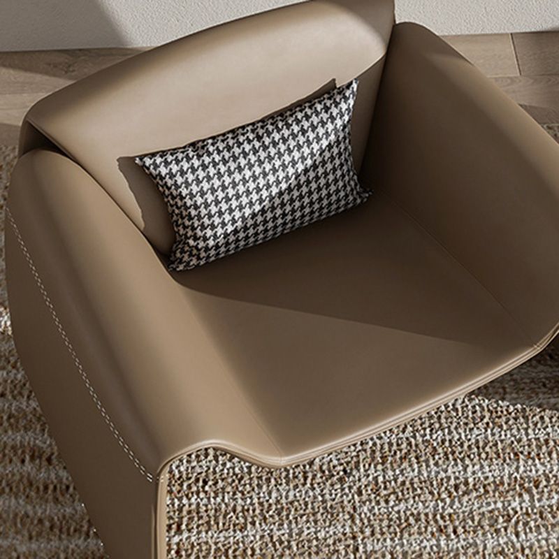 38.18" Wide Faux Leather Armchair Upholstered Pillow Back Accent Chair