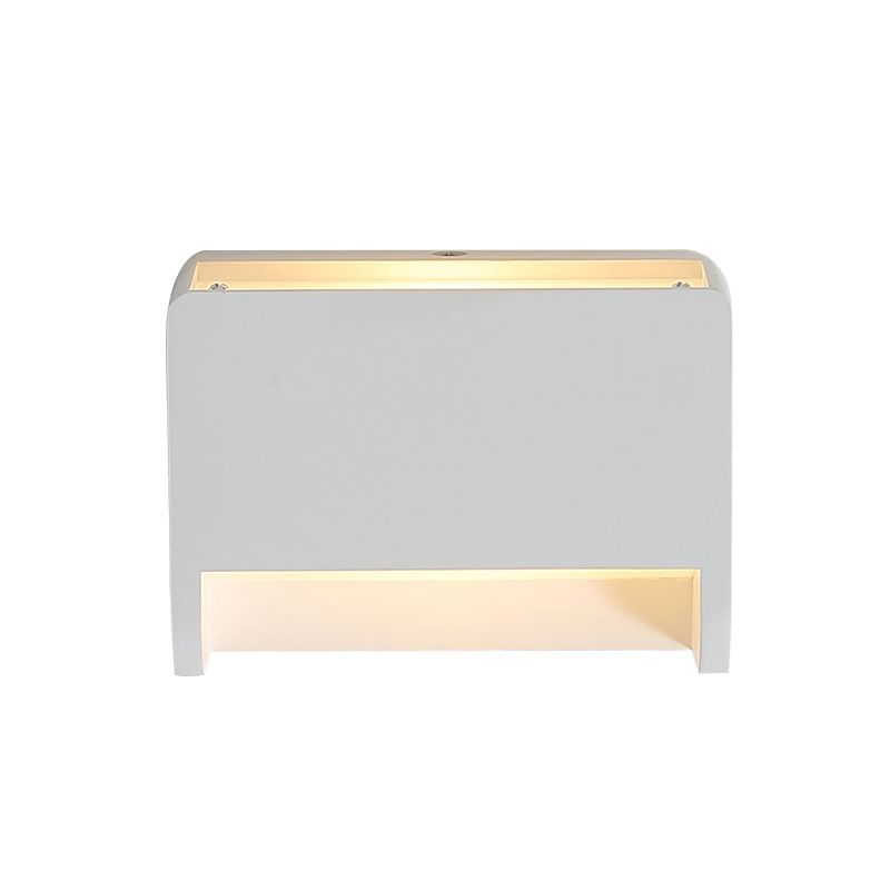 Boîte minimaliste Box Sonce Lightture Gypsum 1-Light Bedroom LED Mur Wall en blanc