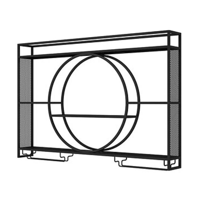 Modern Wall Mounted Wine Rack Metal Wine Bottle & Glass Rack without Light