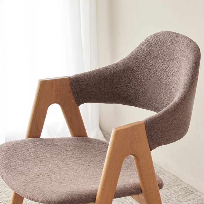 Chaise de salle à manger latérale contemporaine en bois massif, chaise d'appoint à dossier ouvert pour usage domestique