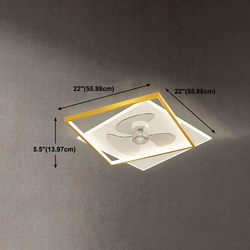 Éclair de ventilateur de plafond de style moderne Éclairage de ventilateur de plafond en métal pour chambre à coucher