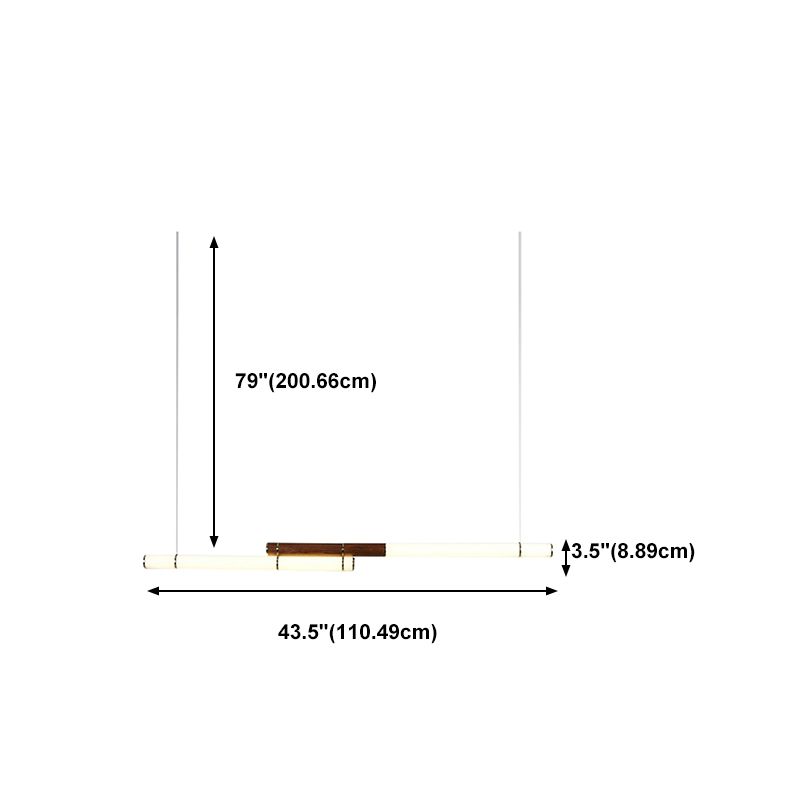 Lámpara lineal de lámparas de luz de cobre de cobre moderna con tono acrílico