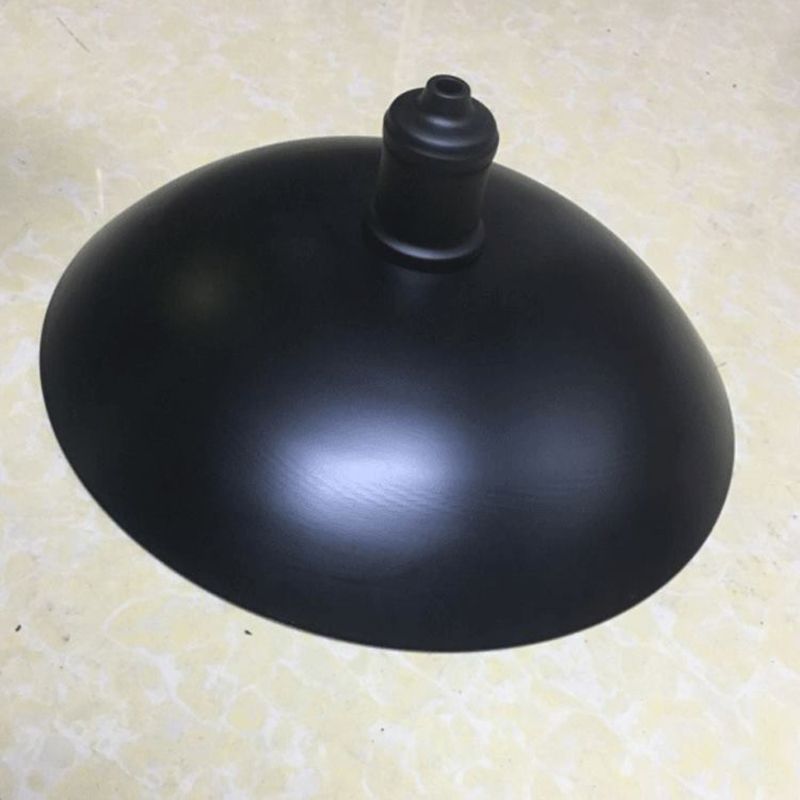 1 luce a sospensione leggera industriale cupola retrò tonalità lampada sospesa in metallo in nero