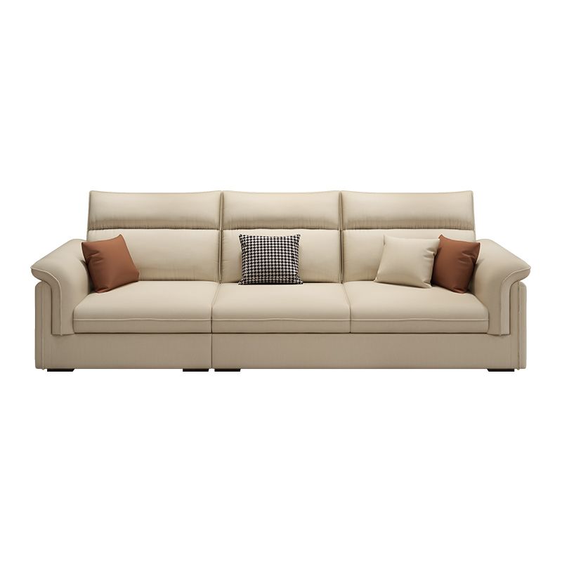 Contemporary Faux Leather Sofa with Ottoman Included in Pine Wood