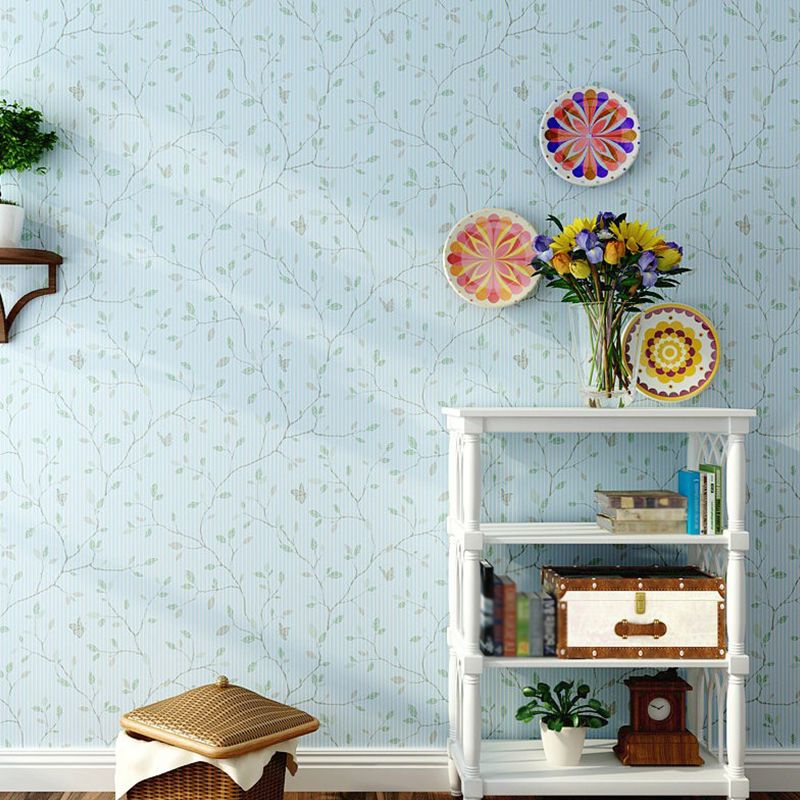 Rustic Sprig Print Wallpaper for Dining Room 54.2-sq ft Wall Art in Pastel Color