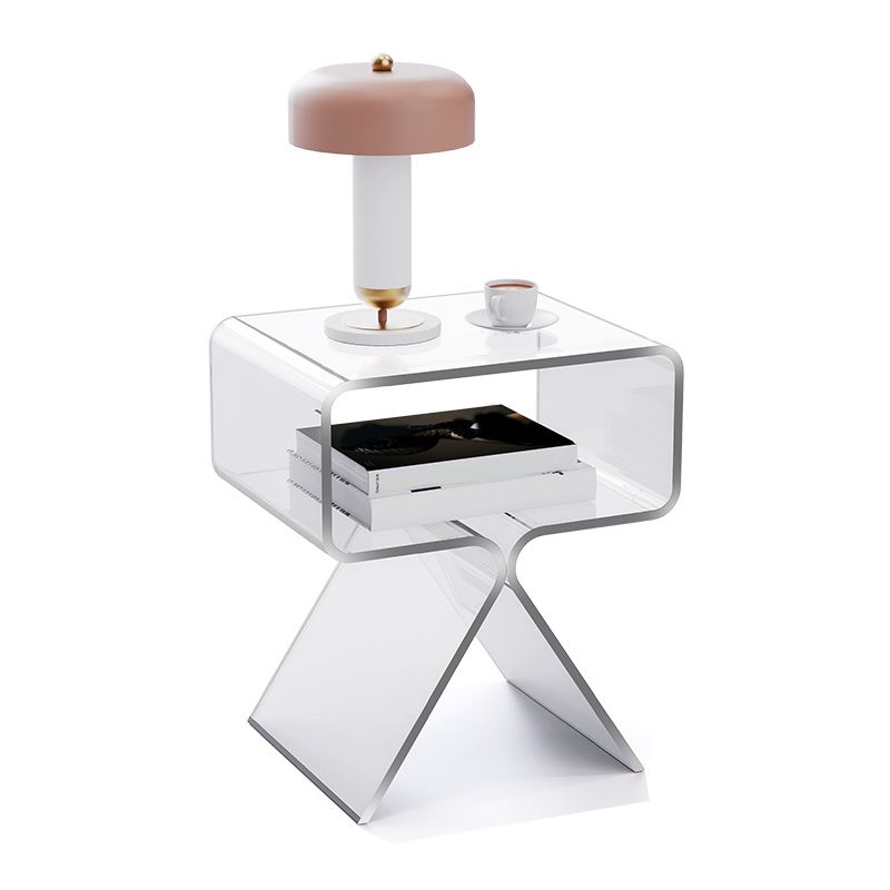 11" Wide Glam Side Table Acrylic Accent Side Table for Bedroom