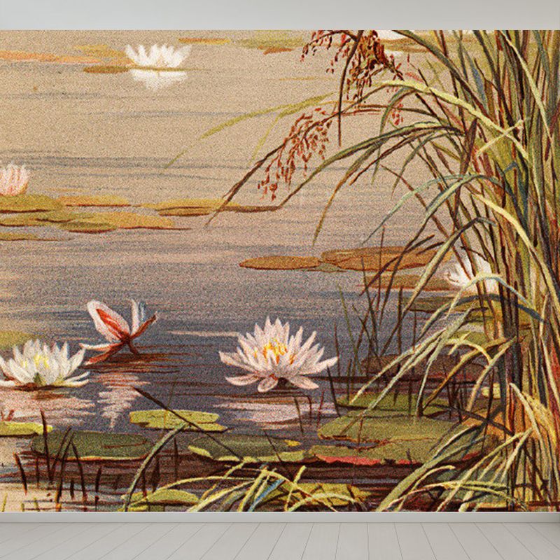 Home Decor Lotus Blossom Mural Decal Customized Contemporary Wall Art for Kitchen