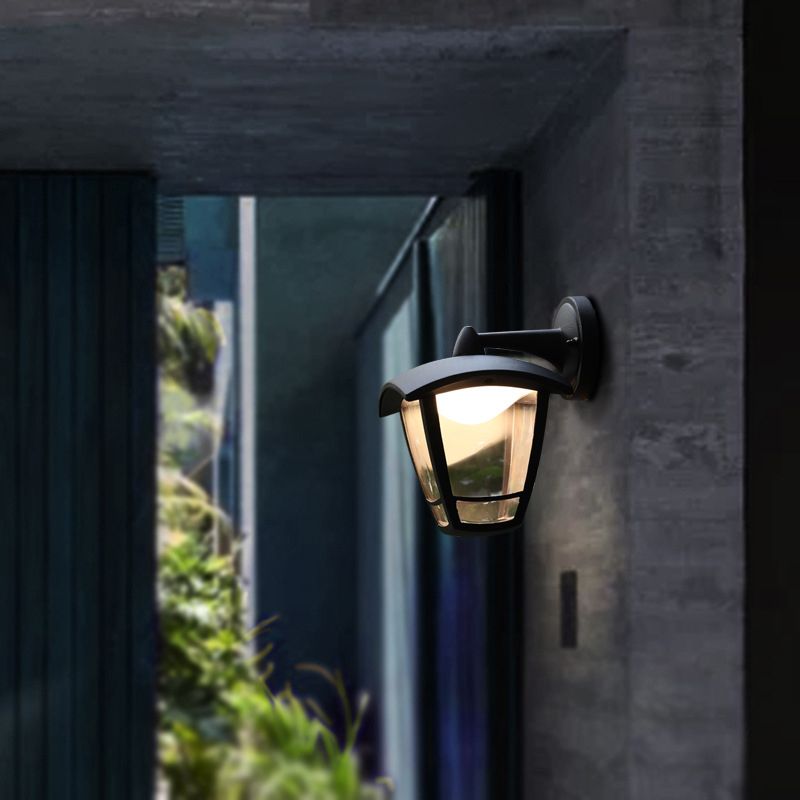 Black Finish Single Industrial Wall Mounted Sconce Glass Unique Wall Light