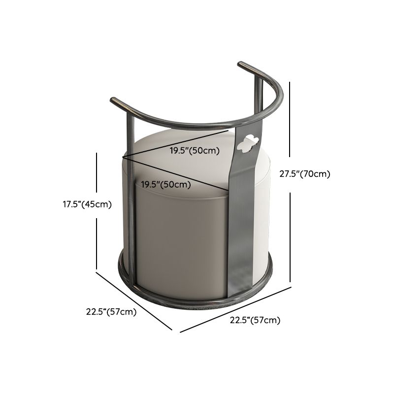 Modern Backrest Armrest Cushion Chair with Metal Base for Dining Room