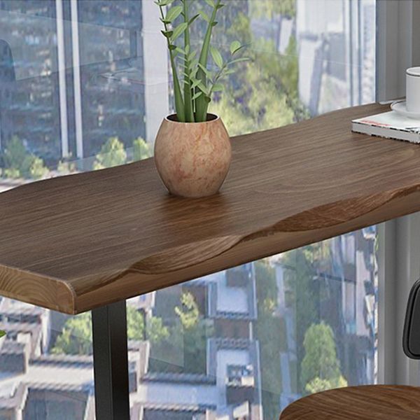 Industrial 1/3 Pieces Bar Table Set Rectangle Pine Wood Counter Table with High Stools